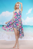 Cheerful Floral Beach Cover-up Rhodo L3750-3