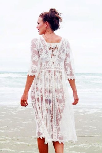 Lace Embroidered Beach Dress L51373