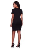 Cece Black Graphic T-Shirt Dress L28206