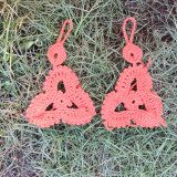 Orange Triangle Floral Crochet Barefoot Sandals L98001-4