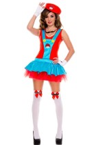 Sexy Ladies Super Mario Luigi Brothers Fancy Dress Costume L1487