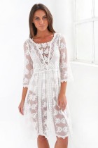 Lace Embroidered Beach Dress L51373