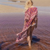 Chiffon Floral Swimwear Bathing Suit Beach Cape 38488