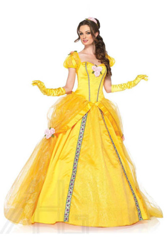 Women's Deluxe Beauty and the Beast's Princess Belle Ball Gown Disney Costume 15517