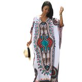 Vintage Ethnic Print Kaftan Maxi Dress 384937