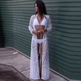 Crochet Lace Sexy Beach Cover up 384939-2