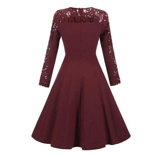 Lace Stitching Long Sleeve Slim Dress