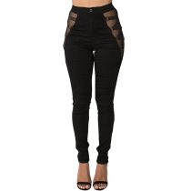 High Rise Skinny Jeans with Side Strap Up