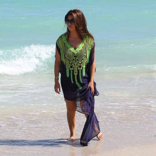 Chest Embroidered Loose Bikini Beach Blouse