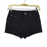 Hole Black Ripped Short Jeans