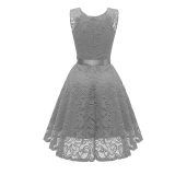 V-Neck Lace Sleeveless A-Line Evening Dress
