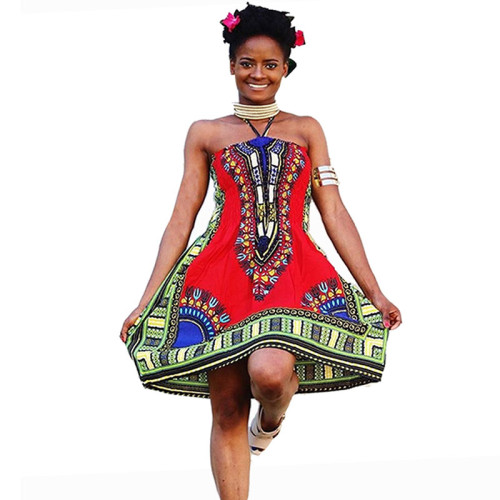 Bohemian African Bazin Riche Traditional Dashiki Dresses