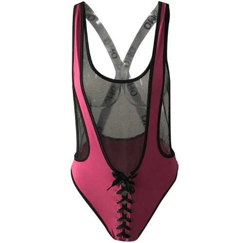 High Cut Sexy Lace-Up One-Piece Swimsuit