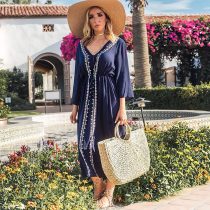 Cotton Embroidered Beach Caftan