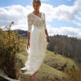 White Lace Chiffon Wedding Dress