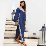 Side Split Embroidered Loose Beach Dress