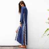 Side Split Embroidered Loose Beach Dress
