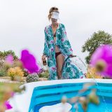 70s Vintage Floral Maxi Coverup Beach Pool Robe