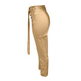 Solid Casual Fashion Long Pants