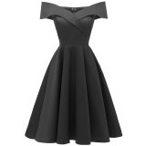 Women's Off Shoulder Sleeveless Cocktail Party Dress