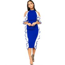 Law Of Attraction Colorblock Dress - Blue/White