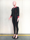 Zip Up Long Sleeve Cinched-Waist Sexy Jumpsuit