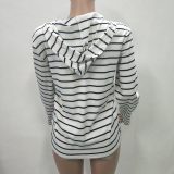 Long Sleeve Striped Hooded Sweater
