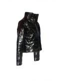 Glossy PU Leather Down Jacket