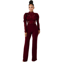 Blooming Ruffle Sleeve Lace Jumpsuit