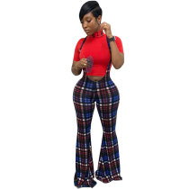 Multicolor Plaid Sling Trousers