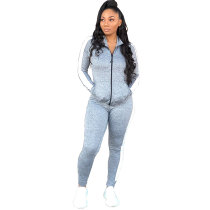Casual Sports Two Pieces Set with Zipper