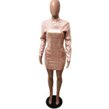 Expose Sequin Dress - Rose Gold