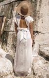 To The Moon Beach Dress In White