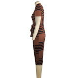 Casual Plaid Printed Knee Length Dress