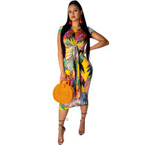 Printed Bandage Mid Dress