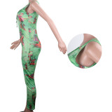 Multi-Color Printed Sleeveless Jumpsuit