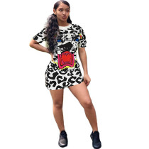 Casual Leopard Printed Mini Dress