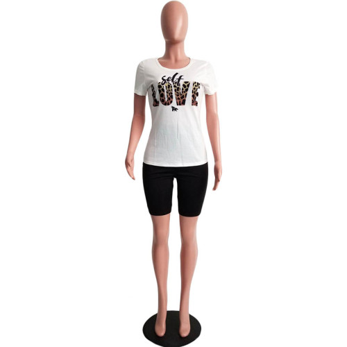 Casual O Neck Letter Printed T-shirt