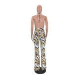 Sexy Printed Wide Leg Jumpsuit