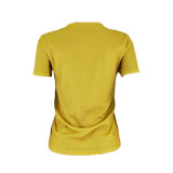 Polyester O Neck Short Sleeve Character Slim fit Solid Tees & T-shirts