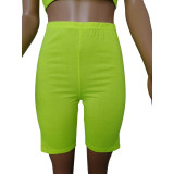 Sleeveless Solid Color Two Piece Sets