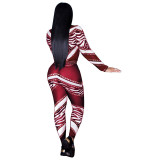 Casual Stitching Printed Sports Two Piece Outfits