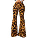 Casual Leopard Trumpet Trousers with Wide Leg