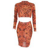 Casual Mesh Print Tie Dyeing 2 Piece Sets