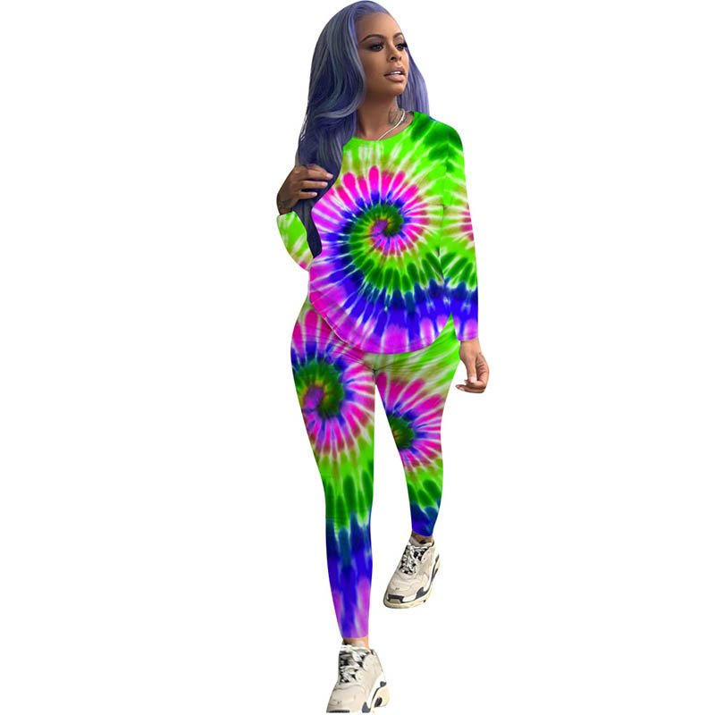 womens tie dye two piece set