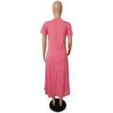 Asymmetric Hem Solid Color Casual Dress