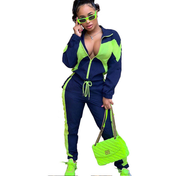 Casual Color Matching Sports Jumpsuit