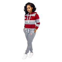 Casual Letter Sports Hooded Sweatshirt Pant Set