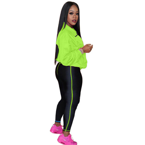 Casual Turn-down Neck Sport Two Piece Set