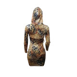 Casual Leopard Sling Dress with Outerwear 
